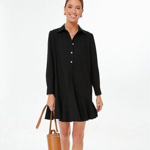 Tuckernuck Black Callahan Poplin Collared Preppy Shirt Mini Dress Size XL